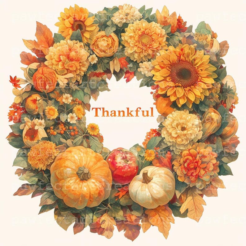 13 Fall Thanksgiving Clipart,Autumn Harvest, Fall Leaves Print, Fall Season,Printable Watercolor,High-Quality JPGs, Papercraft, Junk Journal