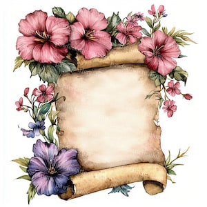 12 vintage bloemen scroll clipart, vintage bloemenontwerp voor een papier, afdrukbare aquarel, hoogwaardige jpg's, papercraft junk Journal, digitale ambacht