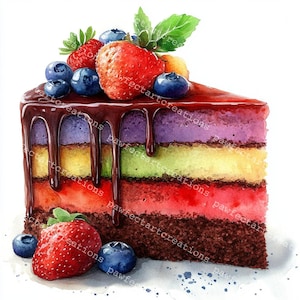 23 délicieux cliparts de tranche de gâteau, clipart gâteau, nourriture clipart, clipart dessert, aquarelle imprimable, fichiers JPG de haute qualité, papercraft, journal indésirable