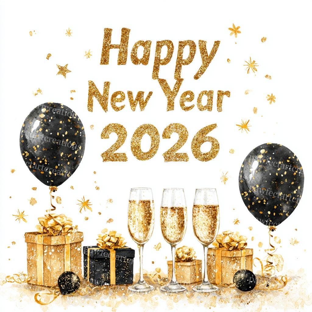 18 imágenes prediseñadas de Feliz Año Nuevo 2026, Nochevieja, imágenes  prediseñadas para fiestas, acuarelas imprimibles, JPG de alta calidad,  manualidades en papel, diario de recortes, manualidades digitales - Etsy  México, image size:1024x1024