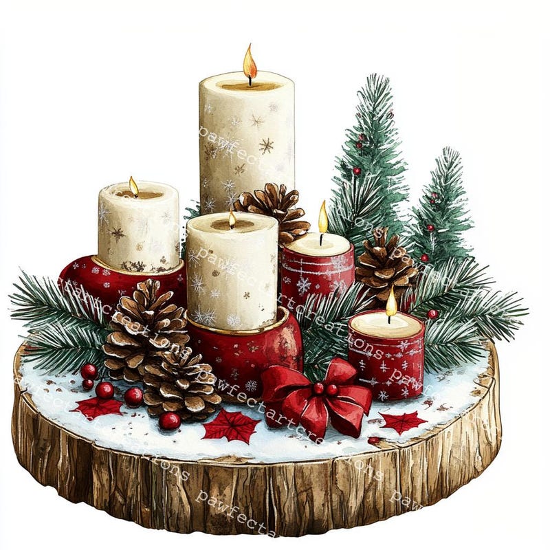 Christmas Candles 24 - Etsy