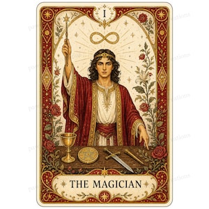 Major Arcana tarot card watercolor clipart preview 5