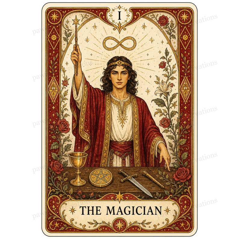 Major Arcana tarot card watercolor clipart preview 5