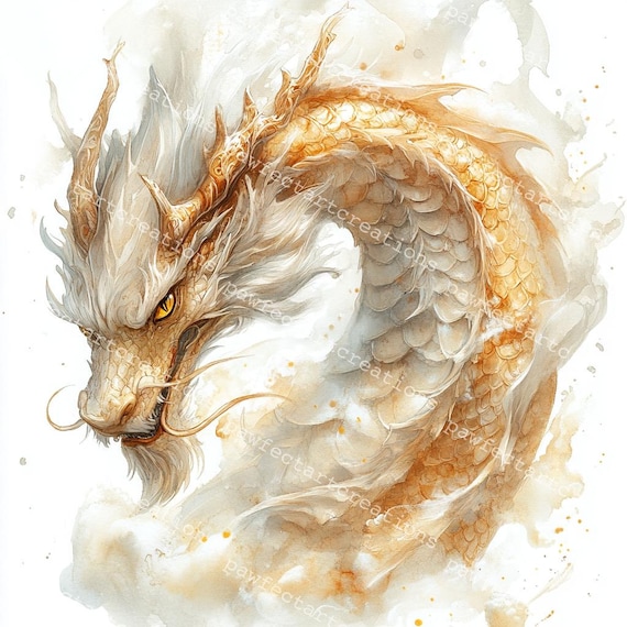 12種類のエレガントな金色のドラゴンのクリップアート、中国のドラゴン