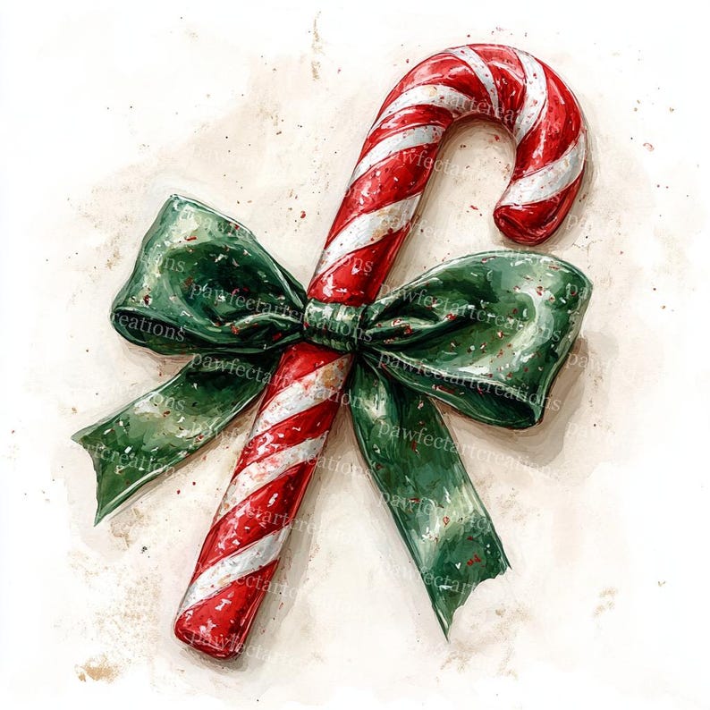 10 Christmas Candy Cane Clipart,Christmas Card, Sweet Christmas,Printable Watercolor,High-Quality JPGs,Papercraft,Junk Journal,Digital Craft