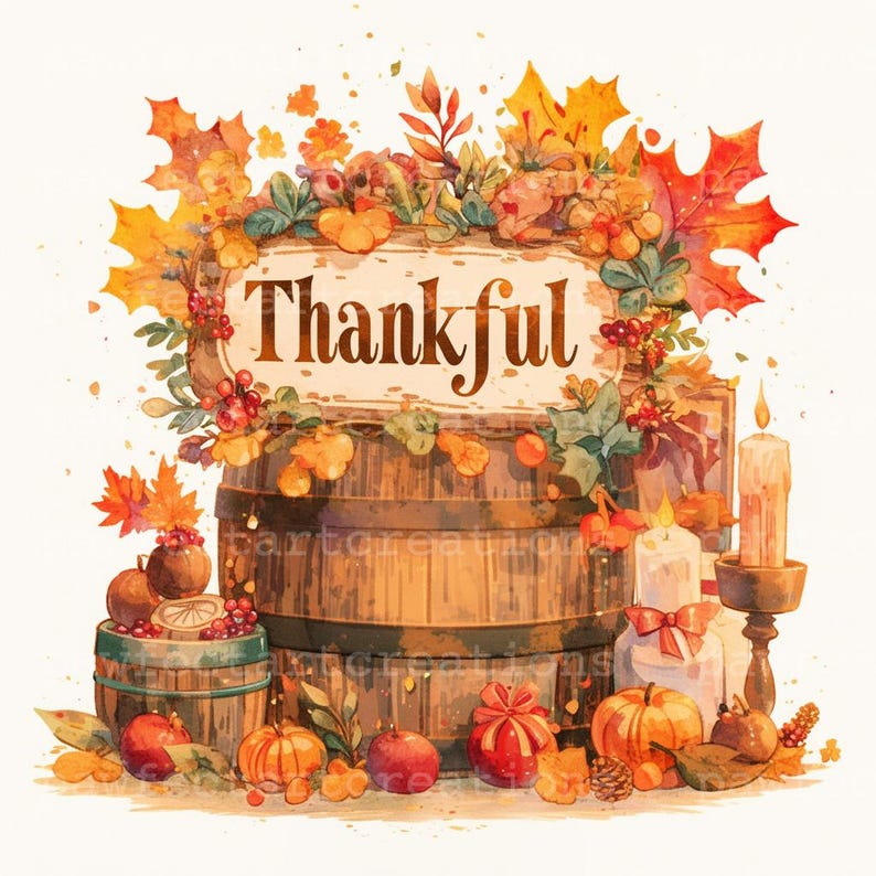 13 Fall Thanksgiving Clipart,Autumn Harvest, Fall Leaves Print, Fall Season,Printable Watercolor,High-Quality JPGs, Papercraft, Junk Journal