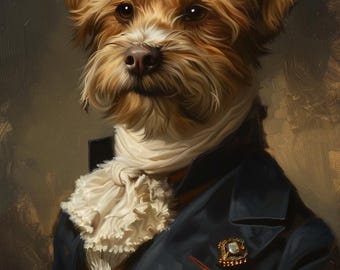 Custom Royal Pet Portrait, Gift for Pet Owners, Personalized Pet, Portrait from Photo, Renaissance Pet Portrait, Custom Pet Portrait