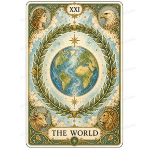 Major Arcana tarot card watercolor clipart preview 13