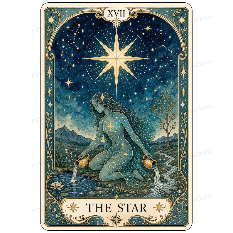 Major Arcana tarot card watercolor clipart preview 3