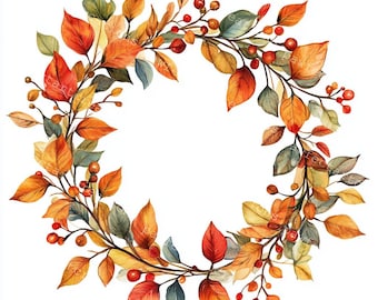 Fall Leaves Tree Autumn Clipart 20 Printable High Quality JPGs Digital Download Card Making Digital Paper Craft