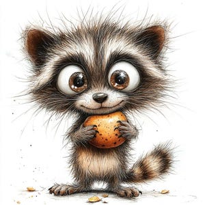 11 Funny Quirky Raccoon Clipart, Cute Raccoon, Printable Watercolor, High-Quality JPGs, Papercraft, Junk Journal, Digital Craft, Card Making