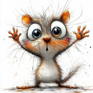 10 Funny Quirky Squirrel Clipart, Surprised Squirrel, Printable Watercolor, High-Quality JPGs, Papercraft, Junk Journal, Digital Craft