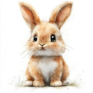 10 clipart de coelho fofo, clipart de coelho fofo, berçário de coelho, aquarela para impressão, JPGs de alta qualidade, artesanato em papel, diário de lixo, artesanato digital