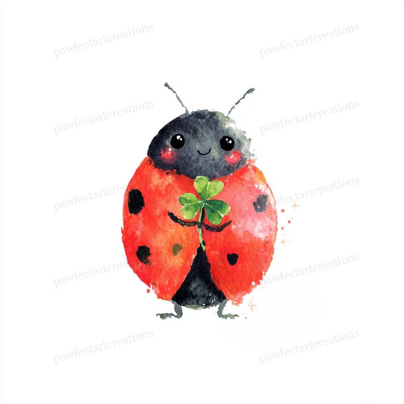 25 Spring Ladybug Garden Clipart, Cute Ladybird Flower, Garden Bug Art ...