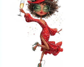 20 Quirky Girls Clipart, Fantasy, Ladies Cocktails, Party Girl, Printable Watercolor JPGs, Paper Craft, Junk Journal