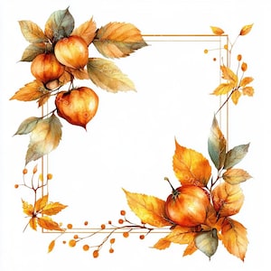 Herbst Blätter Rahmen Clipart: Watercolor Borders (Digitaler Download)