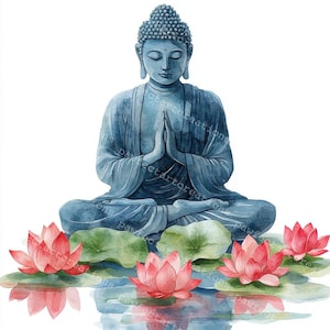 10 Buddha mit Lotusblume Clipart, Buddhismus Clipart, zum selbst ausdrucken, zum ausdrucken, ausmalen, ausmalen, ausmalen