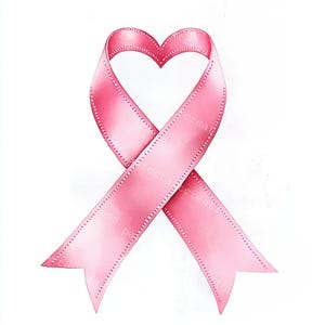 13 Pink Awareness Ribbon with heart Clipart, Breast Cancer Awareness, Printable Watercolor, High-Quality JPGs, Papercraft Junk Journal, Digital Craft