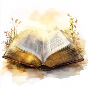 15 Bible Clipart, Holy Books Images, Printable Watercolor, High-Quality JPGs, Papercraft, Junk Journal, Digital crafting