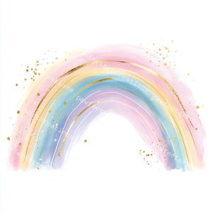 25 Pastel Rainbow Clipart, Various Rainbow Clipart, Nursery Rainbow, Printable Watercolor, High-Quality JPGs, Junk Journal, Digital Craft