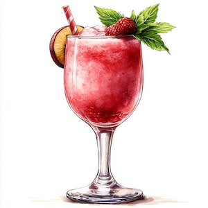 12 Cocktail Clipart,  Set 1, Watercolor Cocktail, Cocktail Menu, Printable Watercolor, High-Quality JPGs, Papercraft, Junk Journal