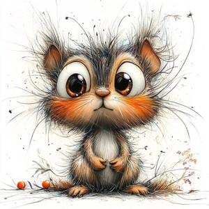 10 Funny Quirky Squirrel Clipart, Surprised Squirrel, Printable Watercolor, High-Quality JPGs, Papercraft, Junk Journal, Digital Craft