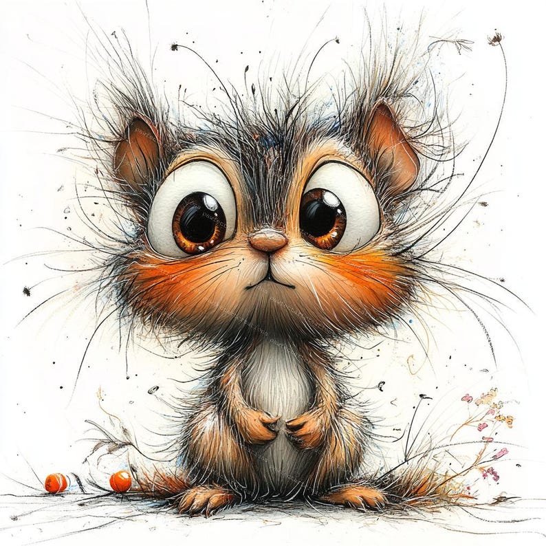 10 Funny Quirky Squirrel Clipart, Surprised Squirrel, Printable Watercolor, High-Quality JPGs, Papercraft, Junk Journal, Digital Craft
