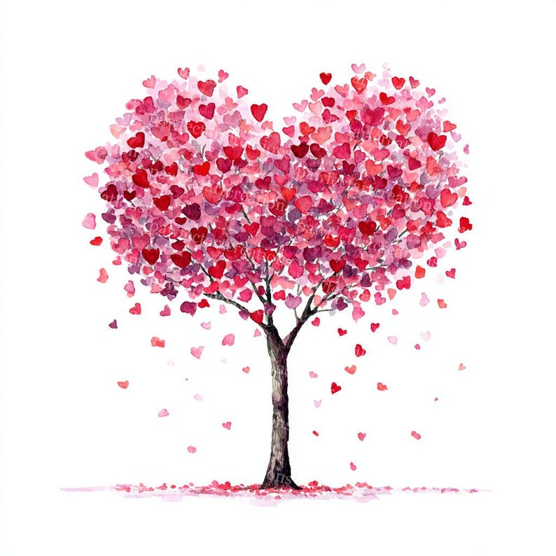 26 Valentine Day Heart Tree Clipart, Love Hearts Tree, Valentine ...