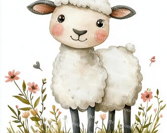 Farm Animals Clipart: Watercolor Style JPGs for Junk Journals (Digital Download