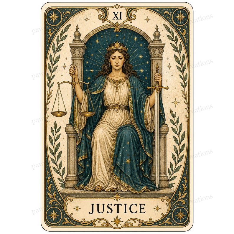 Major Arcana tarot card watercolor clipart preview 7