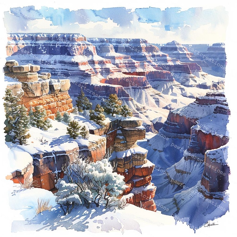 12 Grand Canyon Landscape Clipart, Printable Watercolor Jpgs ...