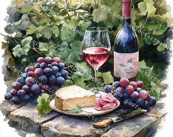 チョークのワインとチーズのクリップアート、黒板へのオーバーレイ