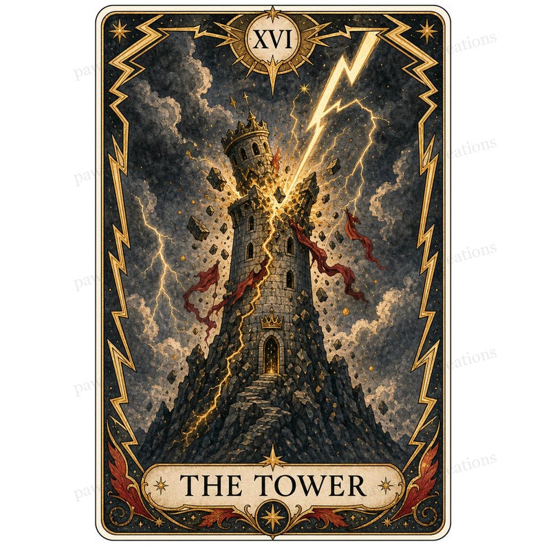 Major Arcana tarot card watercolor clipart preview 14