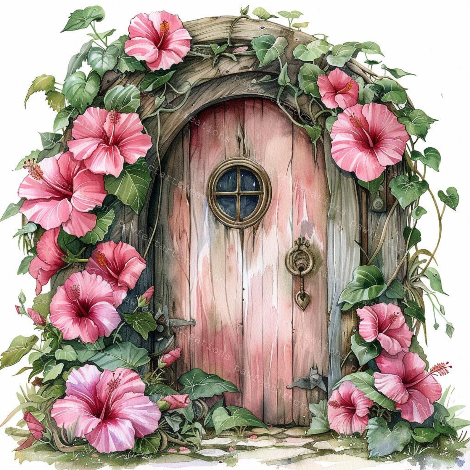 17 Floral Door Clipart, Cozy Fairy Door, Wooden Doors, Various Fairy ...