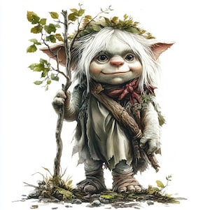 12 Troll Clipart, Troll scandinavo Clipart, Acquerello stampabile, JPG di alta qualità, Papercraft, Junk Journal, Artigianato digitale