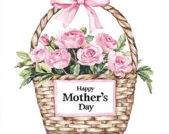10 Happy Mothers Day Flower Clipart, Mother's Day Sublimation,Printable Watercolor,High-Quality JPGs, Papercraft,Junk Journal, Digital Craft