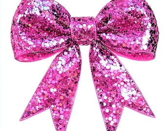 Faux Sequin Bow Clipart: Glitter Glimmer Bows (Digital Download)