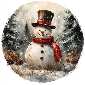 10 Vintage Weihnachten Schneemann Clipart, Retro süsser Schneemann, druckbares Aquarell, hochwertige JPGs, Papierkraft Junk Journal, digitales Handwerk