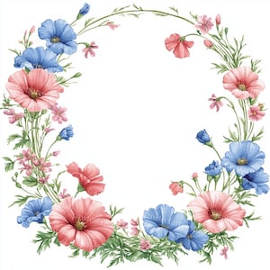 Floral Frame Clipart: Watercolor Flower Frames, Junk Journal (Digital Download)