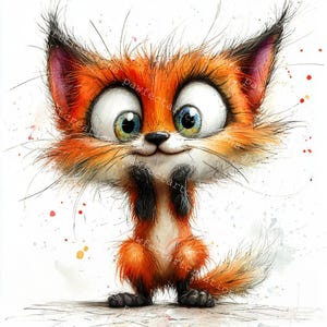 10 grappige eigenzinnige vos clipart, verraste vos, schattige vos, afdrukbare aquarel, hoogwaardige jpg's, papercraft, ongewenste dagboek, digitale ambacht