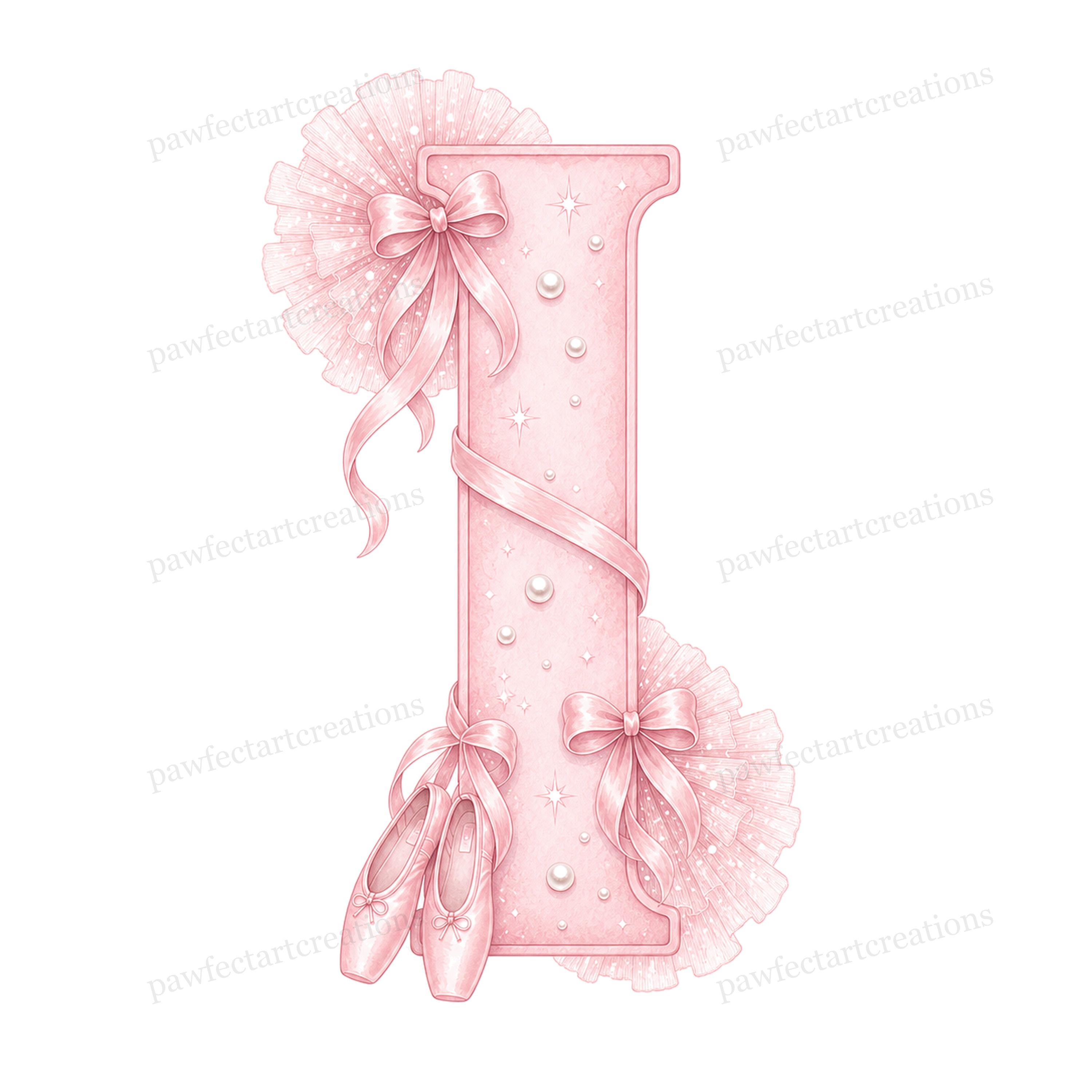 26 Ballet Pink Tulle Alphabet Clipart, Printable Watercolor JPG Letters ...
