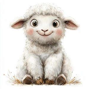 10 schattige schapen clipart, schapenkwekerij, boerderij clipart, afdrukbare aquarel, hoogwaardige JPG's, Papercraft, Junk Journal