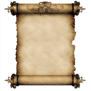10 Clipart di pergamene medievali, pergamene vintage, clipart di acquerelli stampabili, PNG di alta qualità, carta, diario spazzatura, download digitale