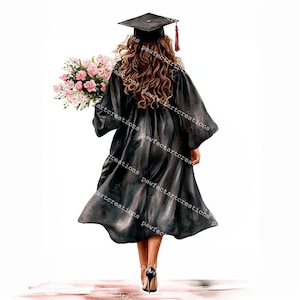 13 Graduierung Mädchen Clipart, Graduierung Designs, druckbares Aquarell, hochwertige JPGs, Papierhandwerk, Junk Journal, digitales Handwerk