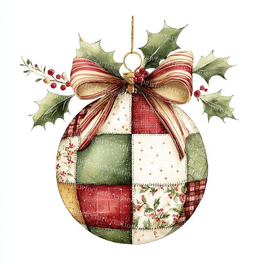 23 個のパッチワーク クリスマス オーナメント クリップアート、クリスマス イラスト、クリスマス カード、レトロなクリスマス、高品質  JPG、ペーパークラフト、ジャンク ジャーナル - Etsy 日本, image size:1024x1024