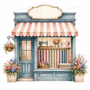 20 imágenes prediseñadas de flores para escaparates de tiendas de costura, imágenes JPG de acuarela para escaparates de tiendas de patchwork para descarga digital y uso comercial.
