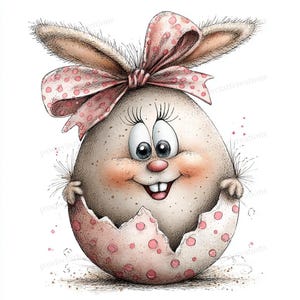 24 lustige Osterei Clipart, Quirky Spring Egg Charakter, digitaler Download, kommerzielle Nutzung
