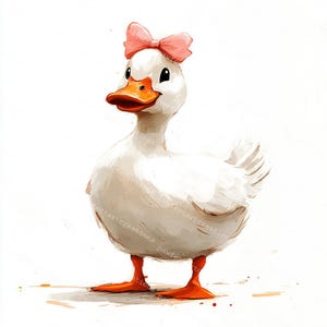 12 Super Cute White Call Duck Clipart, Duck Duckling, Printable Watercolor, High-Quality JPGs, Papercraft, Junk Journal, Digital Craft