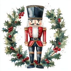 12 cliparts de Noël casse-noisette, clipart Noël, aquarelle imprimable, fichiers JPG de haute qualité, carnet de voyage Papercraft, créations numériques