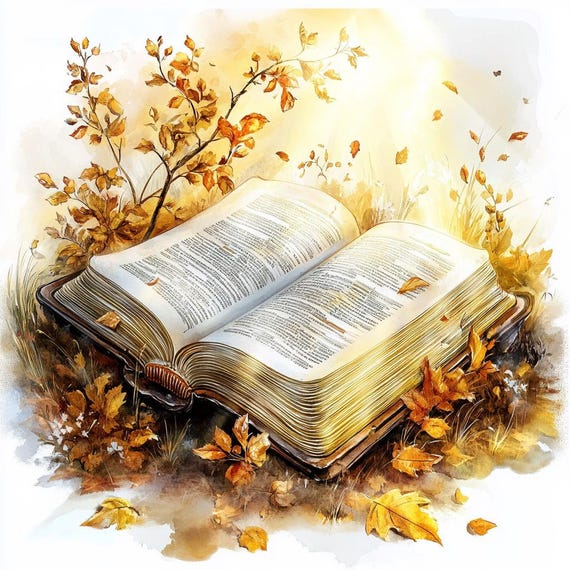 Watercolor Bible Clipart: Holy Books JPG Images (Digital Download)